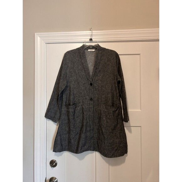 Women’s Masai Jo Jacket Black Medium Linen Cotton Blend Minimalist Lagan Look - Picture 1 of 6